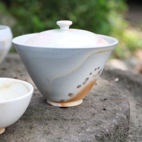 柴燒白瓷蓋碗茶器組 柴燒白瓷蓋碗茶器組