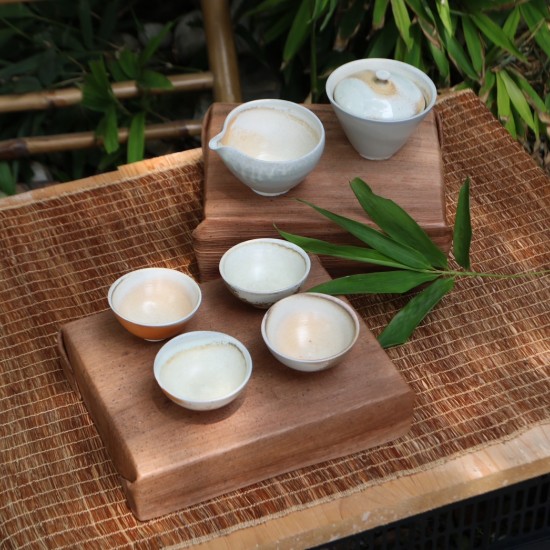 柴燒白瓷蓋碗茶器組 柴燒白瓷蓋碗茶器組